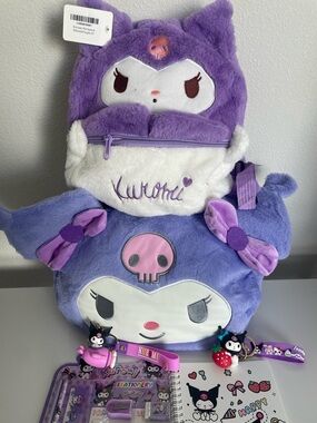 Kuromi Lover Bundle! Kuromi bag, backpack, keychains, notebook &  stationary set